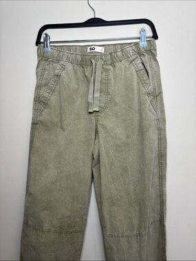 SO Sage Green Elastic Waist Drawstring Pants
